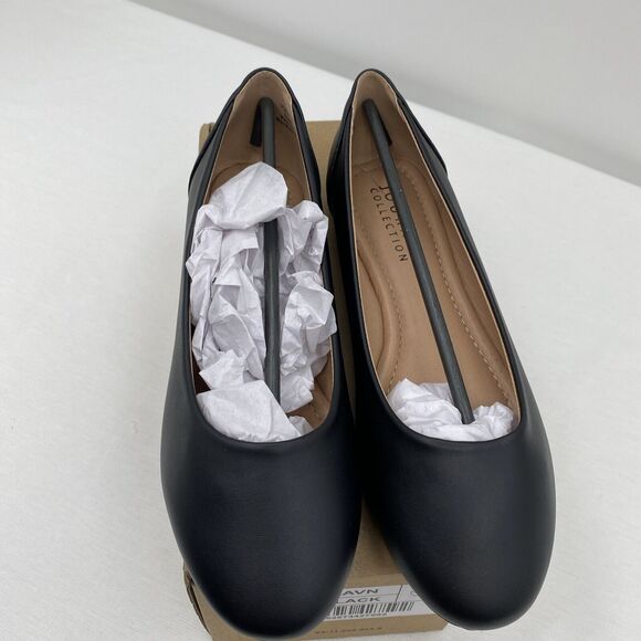 JOURNEE COLLECTION womens slip-on flat Kavn style dress shoe size 8 M Black NEW - Picture 2 of 9